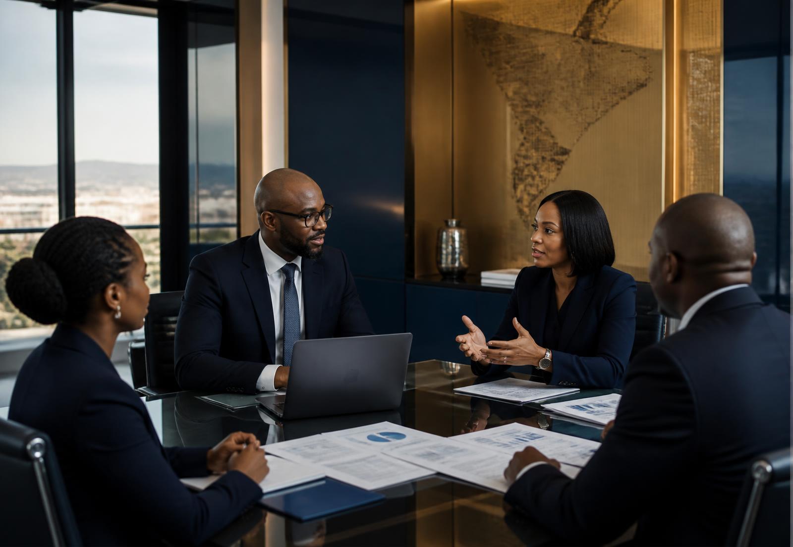 Topaz Accounting advisory team in a Windhoek boardroom